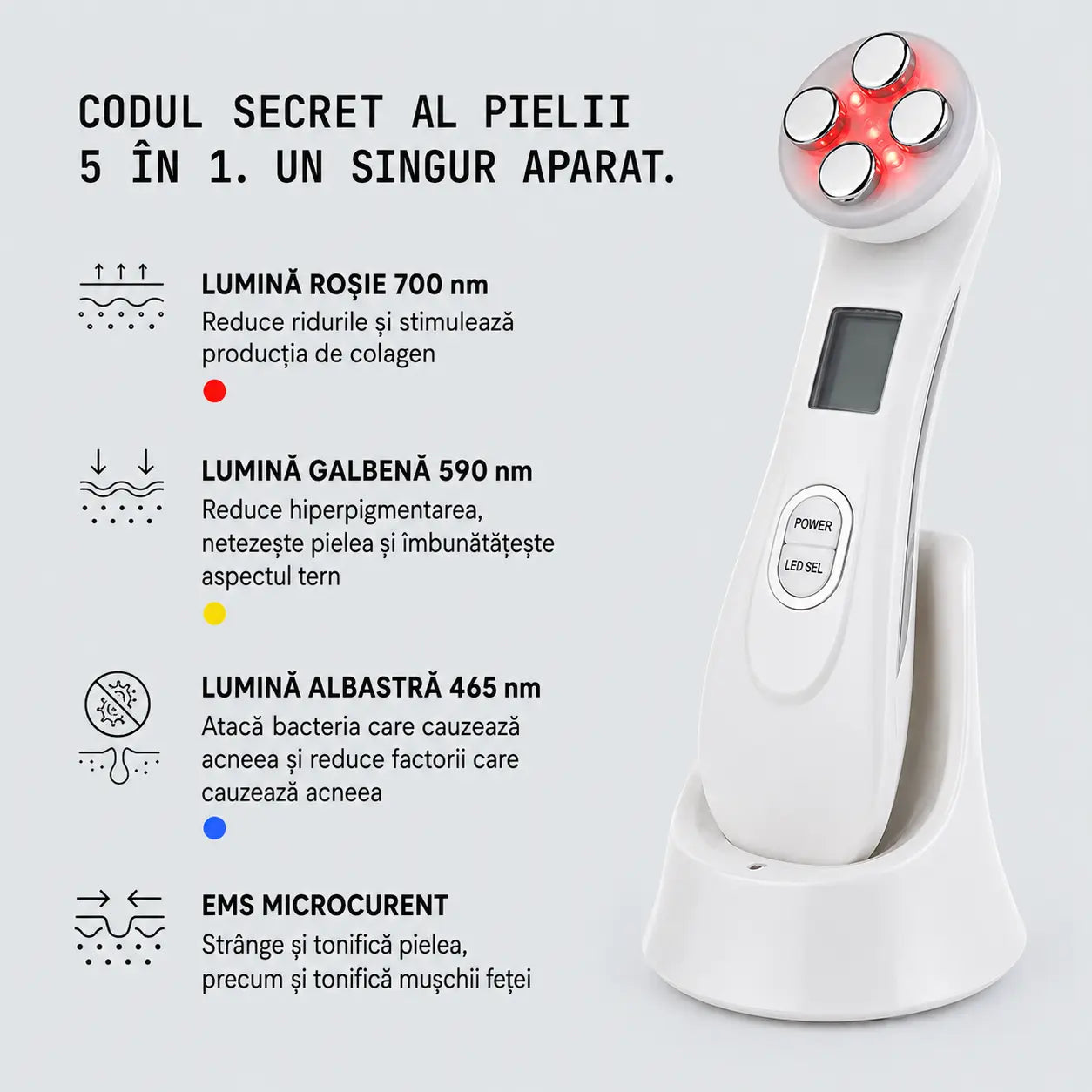 Pulse® Dispozitiv Facial 5-în-1