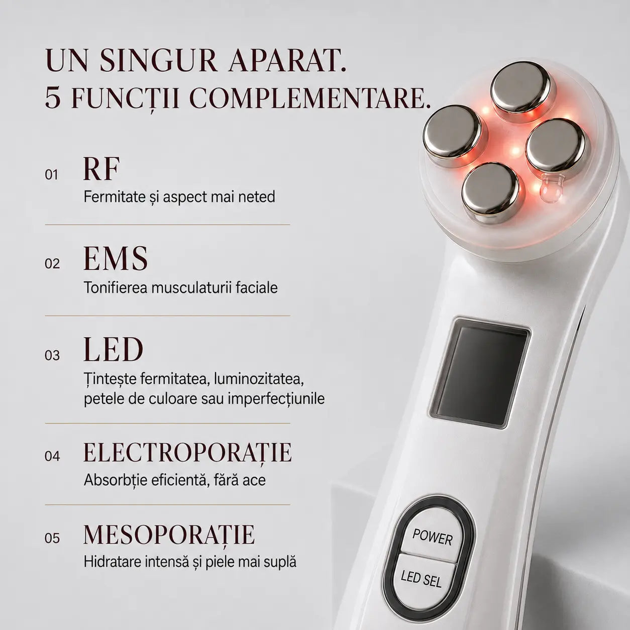 Pulse® Dispozitiv Facial 5-în-1