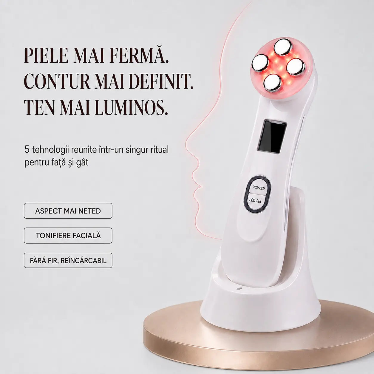 Pulse® Dispozitiv Facial 5-în-1