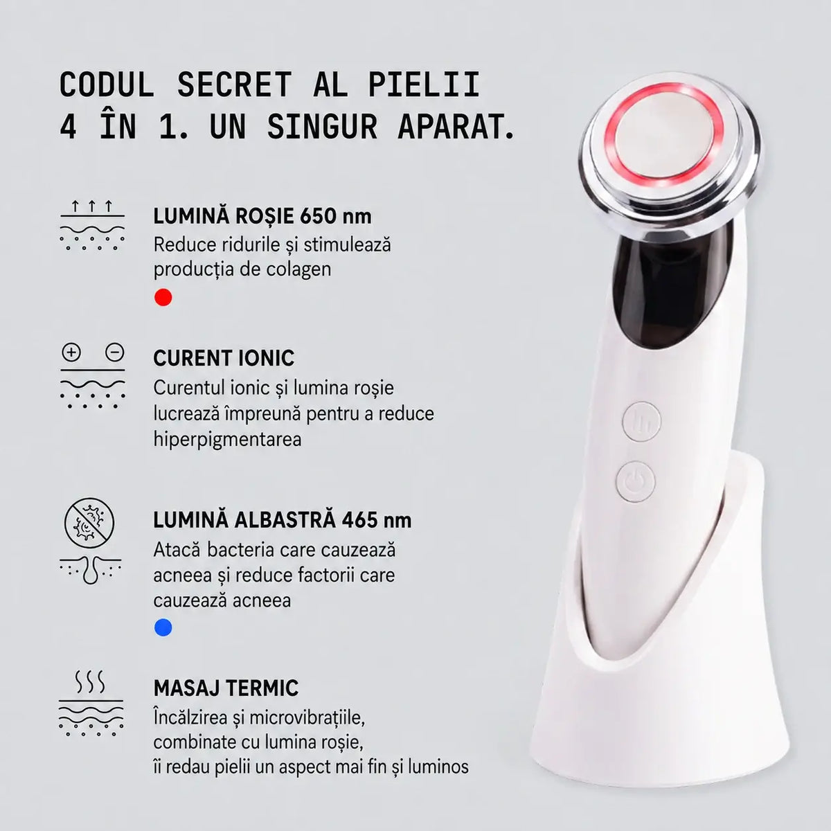 Pulse® Dispozitiv Facial 4-în-1
